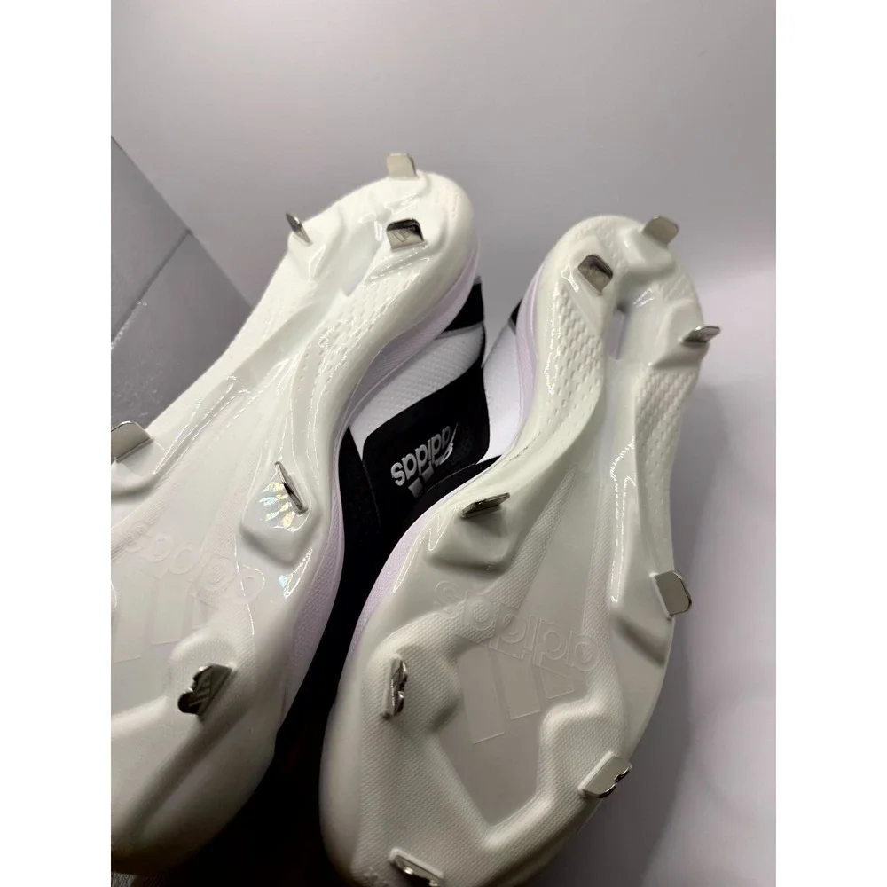 Adidas Icon 7 FZ1558‎ Mens 13.5 Black White Silver Lace Up Metal Baseball Cleats